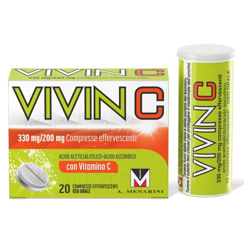 VIVIN C Acido Acetilsalicilico e Vitamina C - 20 Compresse Effervescenti