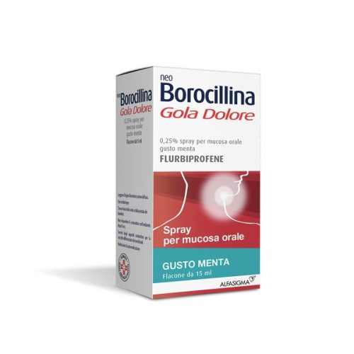 NEO BOROCILLINA GOLA DOLORE Flurbiprofene - Spray Orale 15ML Gusto Menta