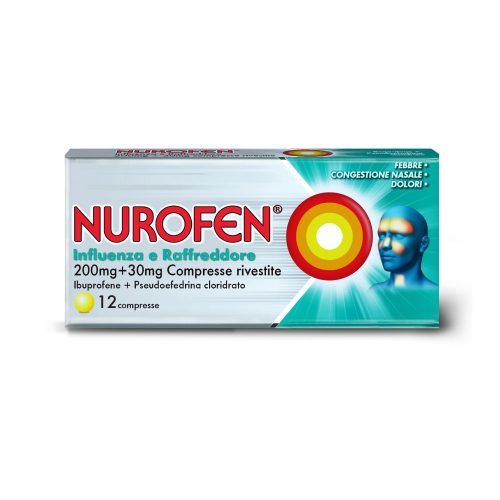 NUROFEN INFLUENZA E RAFFREDDORE Ibuprofene e Pseudoefedrina - 12 Compresse