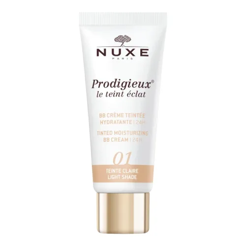 Nuxe Prodigieux Le Teint Eclat BB Cream Crema Colorata Idratante Tonalità Chiara, 30ml