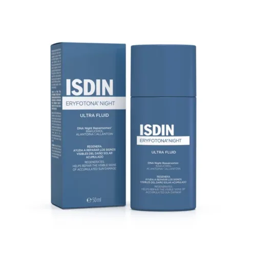 ISDIN Eryfotona Night Ultra Fluid Siero Viso Notte Riparatore e Rigenerante, 50ml