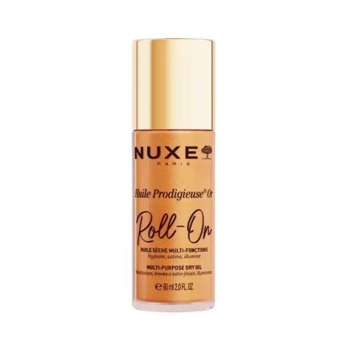 Nuxe Huile Prodigieuse Or Roll-On Olio Idratante Oro Idrata Satina ed Illumina, 60ml